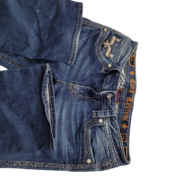 Rock Revival Womens  Jeans 28 x 34 Caress Bootcut Blue Distressed - Picture 4 of 7